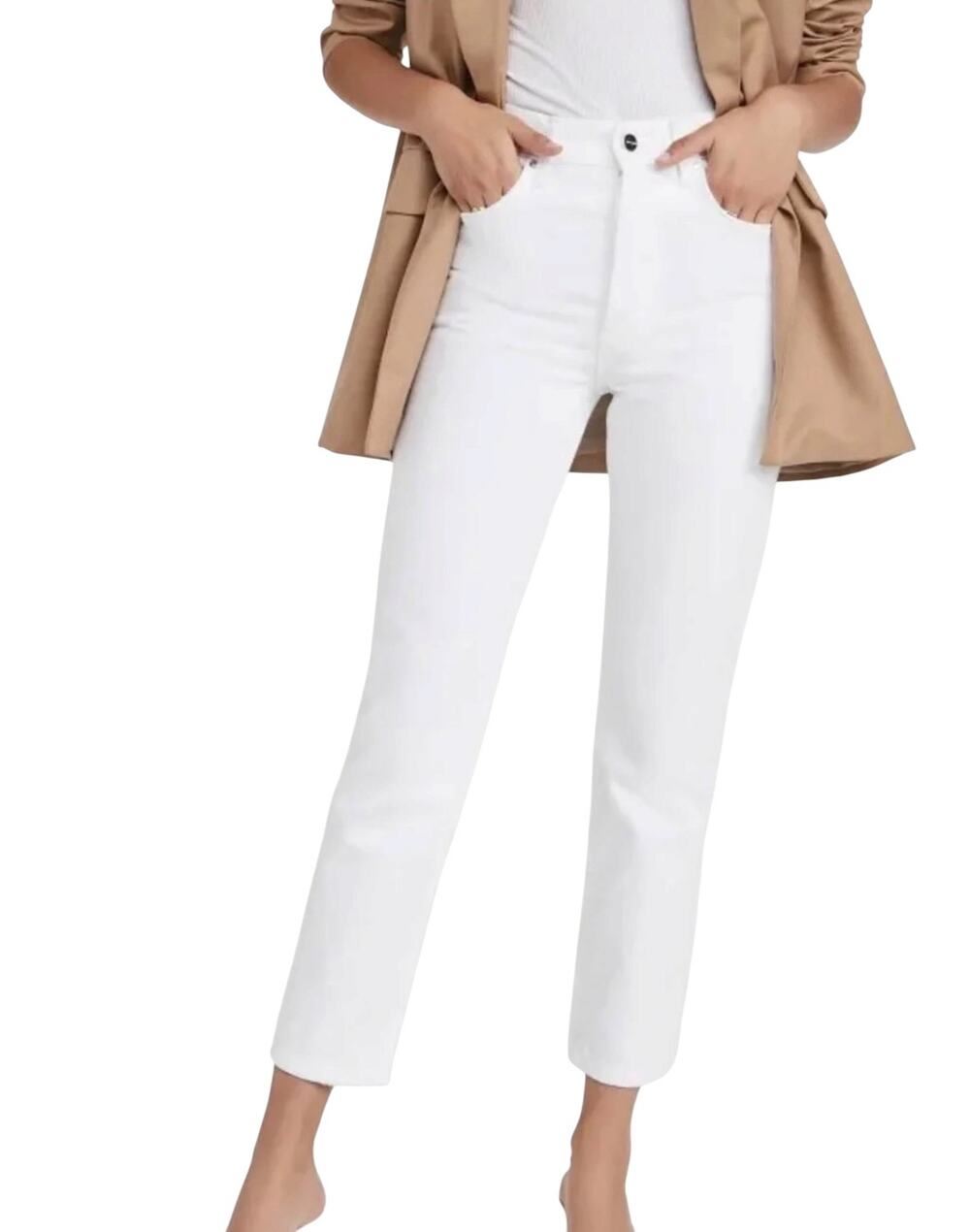 NEW NWT Anine Bing Sonya Jeans White High Rise Slim Ankle Button Fly Size 26